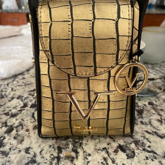 VERSACE V ITALIA gold croc handbag - Picture 4 of 4